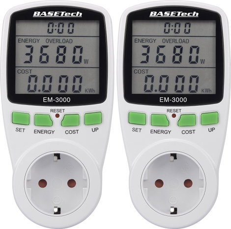 Basetech EM-3000 Energiafogyasztás mérő Költség előrejelzés 2 db