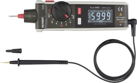 VOLTCRAFT VC311 Kézi multiméter digitális CAT III 600 V Kijelző (digitek): 6000