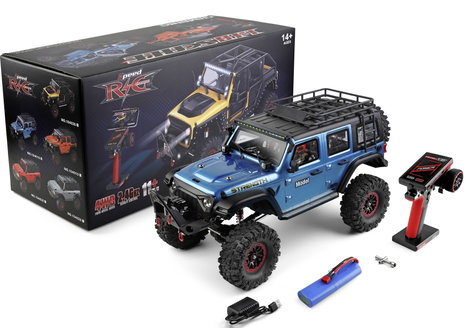 WL Toy Kék (fémes) Brushed 1:10 RC modellautó Elektro Crawler 4WD RtR 2,4 GHz Akkuval és töltőkészül 2. kép