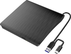 Xlyne DVD író, külső USB-A, USB-C®, USB-A (USB 2.0) Fekete