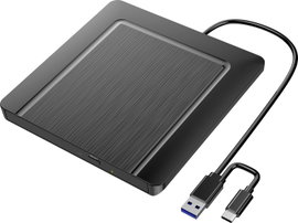 Xlyne DVD író, külső USB-A, USB-C®, USB-A (USB 2.0) Fekete