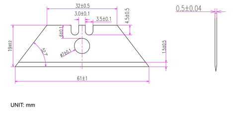 TOOLCRAFT TO-10312167 50-es évekbeli trapéz penge 61 mm SK5 furattal 50 db 4. kép