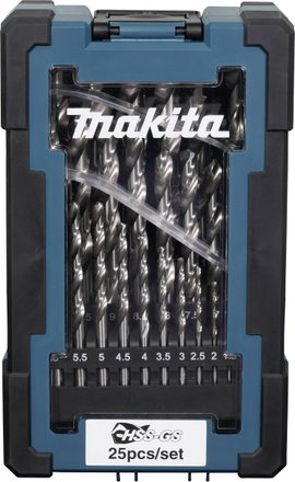 Makita D-78368 Fém spirálfúró készlet 1 mm, 1.5 mm, 2 mm, 2.5 mm, 3 mm, 3.5 mm, 4 mm, 4.5 mm, 5 mm, 