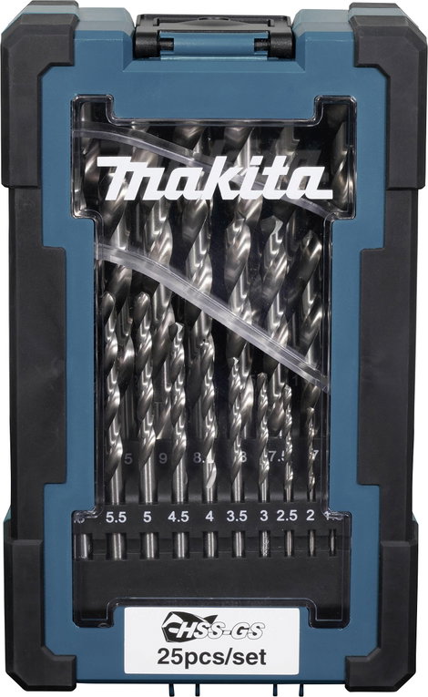 Makita D-78368 Fém spirálfúró készlet 1 mm, 1.5 mm, 2 mm, 2.5 mm, 3 mm, 3.5 mm, 4 mm, 4.5 mm, 5 mm,