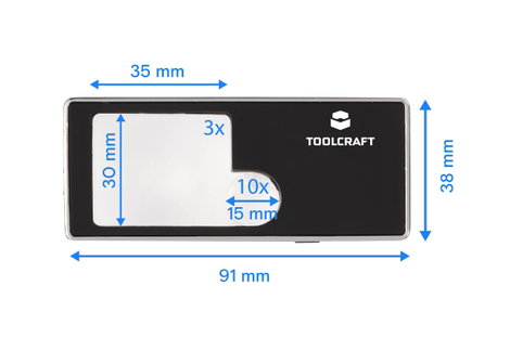 TOOLCRAFT TO-10283190 Kézi nagyító LED-es világítással Nagyítási tényező: 3 x, 10 x Lencseméret: (Ø) 7. kép