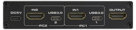SpeaKa Professional HDMI 2.1 Slim KVM 2X1 USB3.0 +IR, Black HDMI switch HDMI 3840 x 2160 Pixel 3. kép