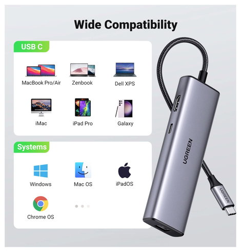 UGREEN USB-C® dokkoló állomás 90568 Alkalmas (márka): univerzálny 7. kép