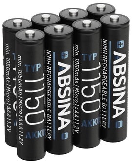 Absina Mikroakku NiMH 1.2 V 8 db