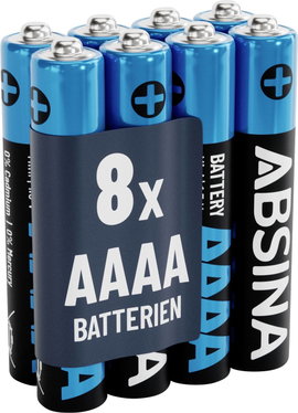 Absina Mini elem (AAAA) Mini (AAAA) Alkáli mangán 1.5 V 500 8 db