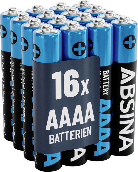Absina Mini elem (AAAA) Mini (AAAA) Alkáli mangán 1.5 V 500 16 db