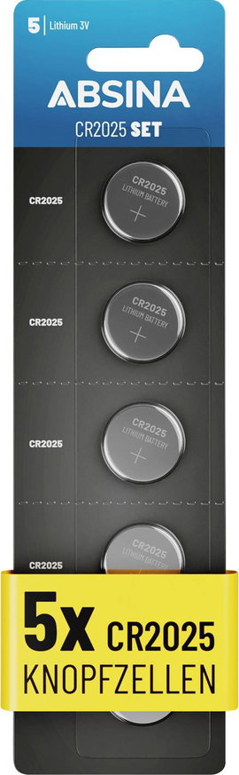 Absina Gombelem CR 2025 3 V 5 db Lítium