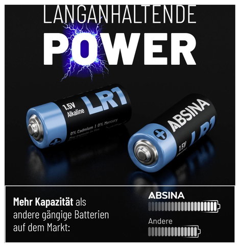 Absina Ladyelem Lady (N) Alkáli mangán 1.5 V 800 16 db 5. kép