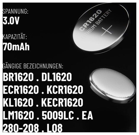 Absina Gombelem CR 1620 3 V 5 db Lítium 2. kép