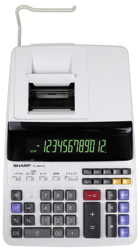 Sharp Tischrechner druckend EL-2607 LG 12 Stellen, schwarz/rot Druck Univerzális Asztali számítógép 3. kép