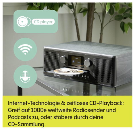 Pure Classic C-D6i Black-Black Ash EU/UK Internet táskarádió Internet, DAB+, FM AUX, DAB+, USB Feket 4. kép