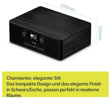 Pure Classic C-D6i Black-Black Ash EU/UK Internet táskarádió Internet, DAB+, FM AUX, DAB+, USB Feket 5. kép