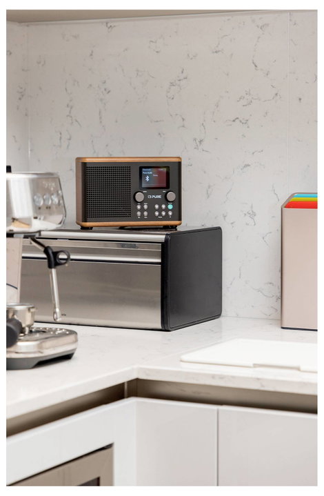 Pure Classic H4 Coffee Black/Walnut EU/UK Asztali rádió DAB+, FM Bluetooth®, AUX Ébresztő funkció Fe 5. kép