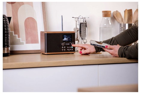 Pure Classic H4 Coffee Black/Walnut EU/UK Asztali rádió DAB+, FM Bluetooth®, AUX Ébresztő funkció Fe 6. kép