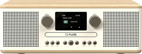 Pure Classic C-D6 Cotton White/Oak EU/UK CD-s rádió DAB, DAB+, FM Tölgy, Fehér