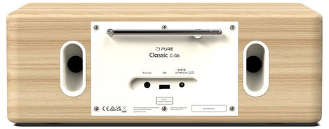 Pure Classic C-D6 Cotton White/Oak EU/UK CD-s rádió DAB, DAB+, FM Tölgy, Fehér 3. kép