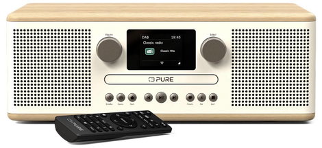 Pure Classic C-D6 Cotton White/Oak EU/UK CD-s rádió DAB, DAB+, FM Tölgy, Fehér 4. kép