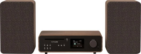Pure Classic Stereo Coffee Black/Walnut EU/UK Retro sztereo berendezés Fekete, Dió