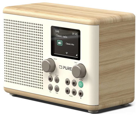 Pure Classic H4 Cotton White/Oak EU/UK Asztali rádió DAB+, FM Bluetooth®, AUX Ébresztő funkció Tölgy 2. kép