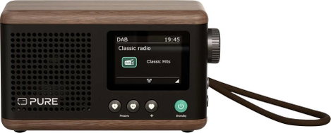 Pure Classic Mini Coffee Black/Walnt EU/UK/AU Asztali rádió DAB+, FM Fekete, Dió