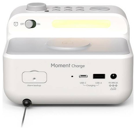 Pure Moment Charge Rádiós ébresztőóra Hangulatfény, Vezeték nélküli töltés Gyapjúfehér 3. kép