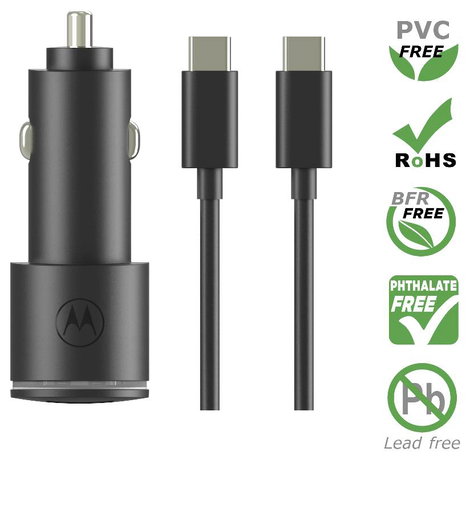 Motorola USB-s töltőkészülék 45 W USB-A, USB-C® Quick Charge 3.0 Fekete 7. kép