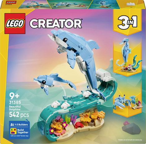 LEGO® CREATOR 31385 3 az 1-ben tengeri élőlény készlet: Gyönyörű delfinek (31385)