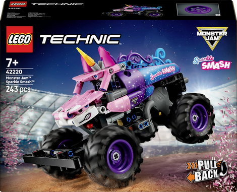 LEGO® TECHNIC 42220 Monster Jam™ Sparkle Smash™ visszahúzós motorral (42220)