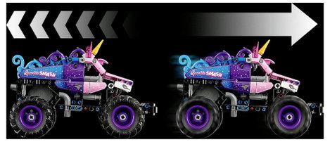 LEGO® TECHNIC 42220 Monster Jam™ Sparkle Smash™ visszahúzós motorral (42220) 4. kép