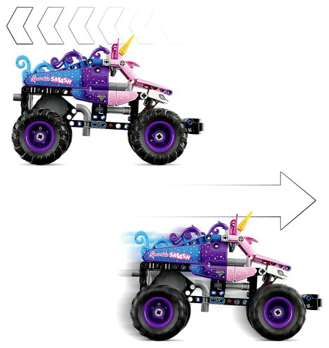 LEGO® TECHNIC 42220 Monster Jam™ Sparkle Smash™ visszahúzós motorral (42220) 7. kép