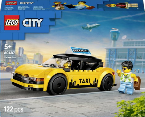 LEGO® CITY 60487 Sárga Taxi (60487) építőkészlet modellautóval és 2 minifigurával
