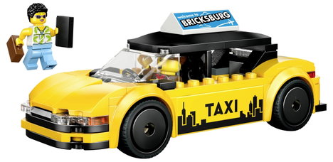 LEGO® CITY 60487 Sárga Taxi (60487) építőkészlet modellautóval és 2 minifigurával 2. kép