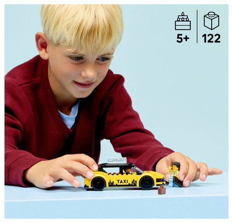 LEGO® CITY 60487 Sárga Taxi (60487) építőkészlet modellautóval és 2 minifigurával 6. kép