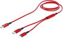 Smrter USB-C® Y-kábel USB-C®, Apple Lightning dugó 120 cm Piros Alumínium dugó, Anyag köpeny, OTG fu bélyegkép