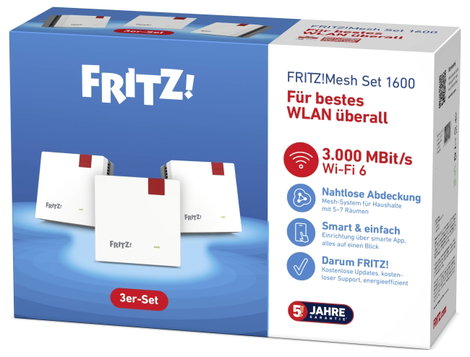 Fritz! WiFi 6 Multiroom készlet FRITZ!Mesh Set 1600 3-pack 20003111 3. kép