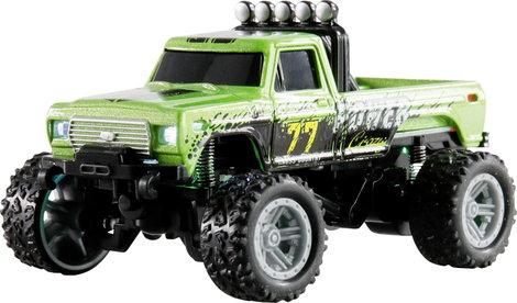 Amewi Die Cast Zöld Brushed 1:64 RC modellautó Elektro Monstertruck 2WD RtR 2,4 GHz