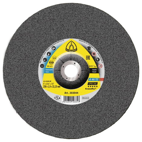 Klingspor A 46 TZ Special 265044 Vágótárcsa, hajlított 230 mm 25 db Nemesacél, Acél