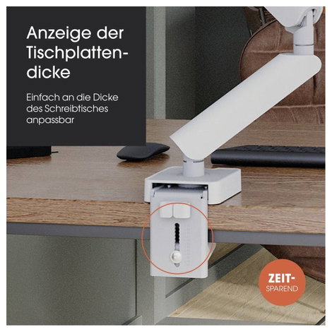 Vogels MOMO 4127 Monitor asztali tartó 25,4 cm (10) - 109,2 cm (43) Fehér Forgatható, Állítható maga 7. kép