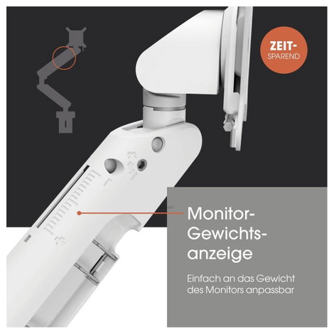 Vogels MOMO 4237 Monitor asztali tartó 25,4 cm (10) - 86,4 cm (34) Fehér Állítható magasságú, Forgat 5. kép