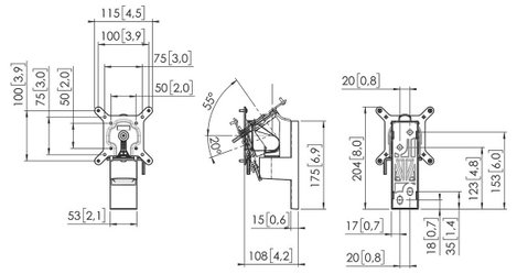 Vogels MOMO 2116 Monitor fali tartó 25,4 cm (10) - 109,2 cm (43) Fehér Dönthető, Forgatható, Állítha 7. kép