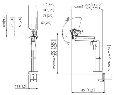 Vogels MOMO 2127 Monitor asztali tartó 109,2 cm (43) Fehér Forgatható, Dönthető 10. kép