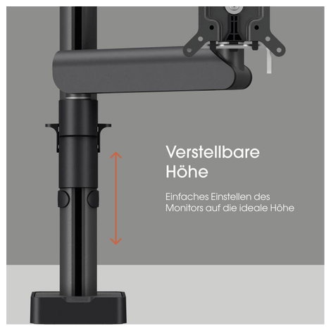 Vogels MOMO 2137 Monitor asztali tartó 25,4 cm (10) - 109,2 cm (43) Fekete Forgatható, Dönthető, Áll 6. kép