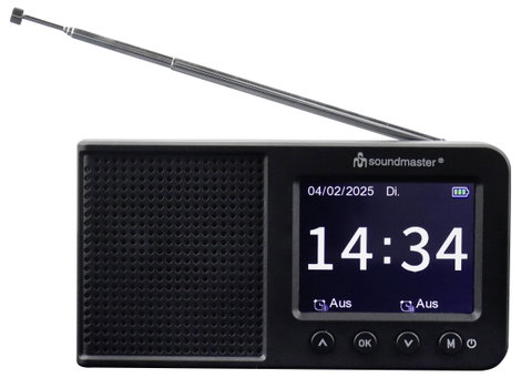 soundmaster Asztali rádió DAB+, FM Bluetooth®, AUX, DAB+, URH Ébresztő funkció Fekete 2. kép