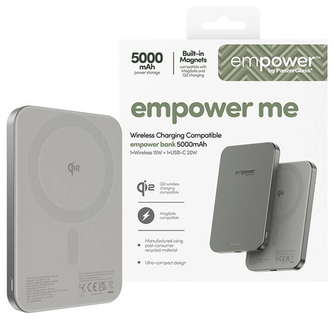 PanzerGlass empower Bank Powerbank 5000 mAh Magsafe, Qi Wireless Charging USB-C® állapotjelző 2. kép