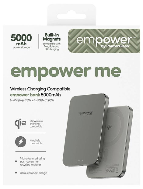 PanzerGlass empower Bank Powerbank 5000 mAh Magsafe, Qi Wireless Charging USB-C® állapotjelző 3. kép