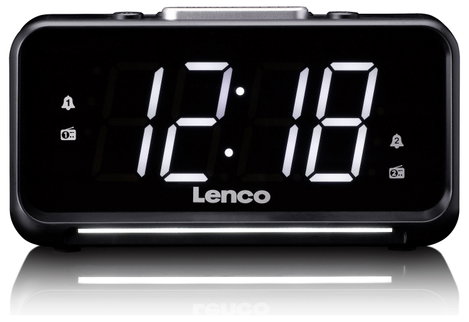 Lenco Asztali rádió FM, AM URH, USB Ébresztő funkció Fekete 2. kép